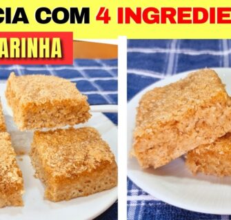 Bolo de 4 INGREDIENTES Delicioso! SEM FARINHA, AÇÚCAR, LEITE E OVO - Fácil (+ Fibras e Proteínas)