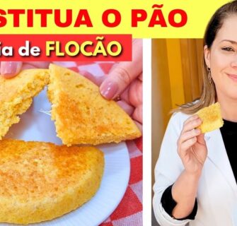 SUBSTITUA O PÃO! Coloque ÁGUA NO FLOCÃO e Vai AMAR! Fácil, Rápido e Saudável (na Frigideira)