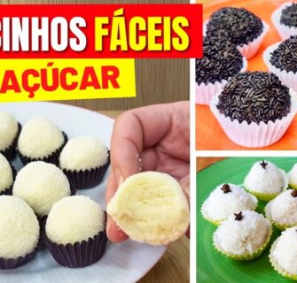 3 DOCINHOS SEM AÇÚCAR DELICIOSOS - Sobremesa, Festinha, Lanche - SEM FARINHA DE TRIGO, SEM GLÚTEN